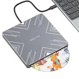 Produktbild: NOLYTH Externes CD Laufwerk, USB-C Slot-in DVD Laufwerk Extern Brenner mit Tasche, Portable CD Laufwerk Extern USB Optical Drive für Laptop Mac MacBook PC Desktop Windows 11 Linux OS