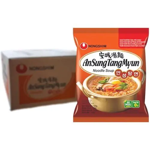 Produktbild: Nong Shim Instantnudeln Ansong Tangmyon – Koreanische Ramen Suppe - schnelle Zubereitung – 20er Vorteilspack à 125g