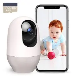 Produktbild: nooie 5G Babyphone mit SD-Karte, 2K Babyphone mit Kamera WiFi Haustierkamera, kabellose 360-Grad IP-Kamera, Bewegungsverfolgung, Super IR Nachtsicht, funktioniert mit Alexa, Zwei-Wege-Audio
