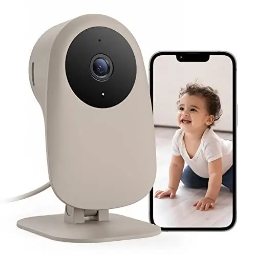 Produktbild: nooie Baby Monitor, Babyphone mit Kamera WLAN, Baby Kamera mit APP und Handy Verbindung, 1080P Nachtsicht, Bewegungs und Cry Detection Alexa kompatibel, Bewegungs Geräuscherkennung