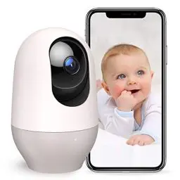 Produktbild: nooie Babyphone, 360 Baby Kamera WLAN, Baby Monitor with Camera, Babyphone mit Kamera und Handy App, 1080P HD Nachtsicht, KI-Tracking, Gegensprechfunktion, Kompatibel mit Alexa und 2.4Ghz WiFi