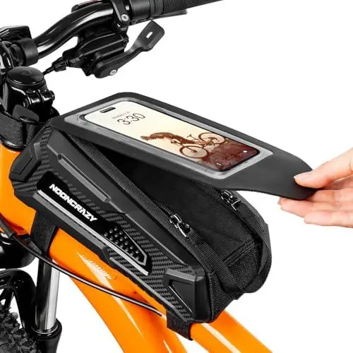 Produktbild: nooncrazy Fahrrad Rahmentasche Wasserdicht Fahrradtasche Rahmen Handytasche Fahrrad Smartphone Zoll mit TPU Touchscreen Montainbikes, Rennrad, Ebikes