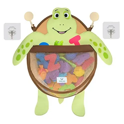 Produktbild: Nooni Care Badespielzeug Aufbewahrung | Schildkröte Netz Badewanne Spielzeug Badewannenspielzeug Aufbewahrung | Badenetz für Spielzeug | Badewannen Netz Kinder Freundlich | Bad Spielzeug Organizer
