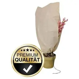 Produktbild: NOOR Premium Winterschutz-Haube XL 180 x 120 cm mit Reißverschluss & Zugband - Frostschutzhaube für Pflanzen - Winterschutz für Pflanzen Überwinterung - Pflanzenvlies/Winterschutzvlies - Beige