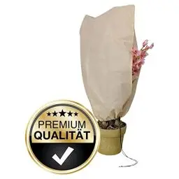 Produktbild: NOOR Premium Winterschutz-Haube XXL 200 x 240 cm mit Reißverschluss & Zugband I Frostschutzhaube für Pflanzen I Winterschutz für Pflanzen Überwinterung I Pflanzenvlies/Winterschutzvlies I Beige