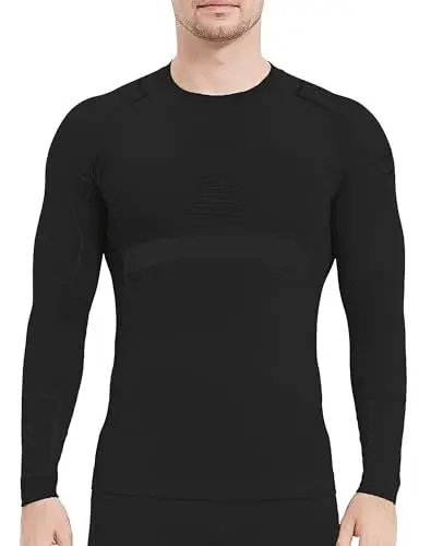Produktbild: NOOYME Thermo Unterhemd Herren elastisch Funktionsunterwäsche Herren warm Thermo Oberteil Herren Skiunterwäsche Herren atmungsaktive flexibel Thermounterhemd Thermounterwäsche Herren