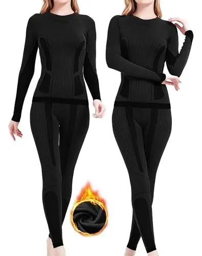 Produktbild: NOOYME Thermounterwäsche Damen Set Funktionsunterwäsche Warme Skiunterwäsche für Winter
