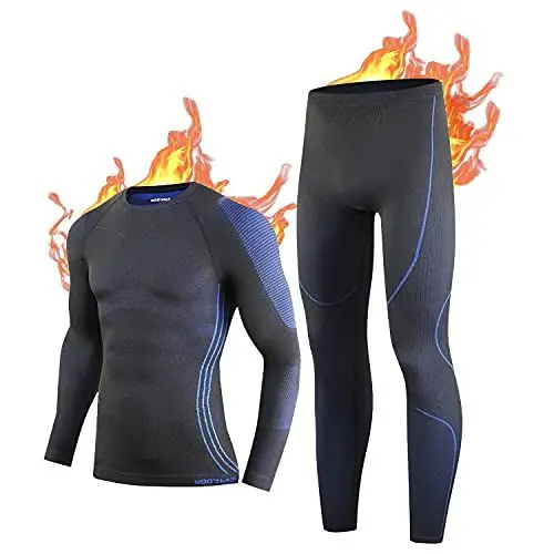 Produktbild: NOOYME Thermounterwäsche Herren Warm Atmungsaktiv Flexibel Skiunterwäsche Weich Thermo Unterwäsche Männer Winter für zu Hause Funktionswäsche Thermowäsche Funktionsunterwäsche