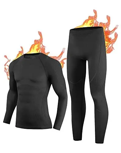 Produktbild: NOOYME Thermounterwäsche Herren Warm Atmungsaktiv Flexibel Skiunterwäsche Weich Thermo Unterwäsche Männer Winter für zu Hause Funktionswäsche Thermowäsche Funktionsunterwäsche