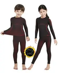 Produktbild: NOOYME Thermounterwäsche Kinder Set Skiunterwäsche Kinder Thermo Unterwäsche Extra Warme Funktionsunterwäsche Kinder Thermounterwäsche für Unisex Sportunterwäsche Kinder Fussball