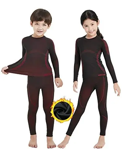 Produktbild: NOOYME Thermounterwäsche Kinder Set Skiunterwäsche Kinder Thermo Unterwäsche Extra Warme Funktionsunterwäsche Kinder Thermounterwäsche für Unisex Sportunterwäsche Kinder Fussball