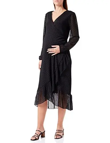 Produktbild: Noppies Damen Dress Olathe Nursing Long Sleeve Allover Print Kleid, Black - P090, 36 EU