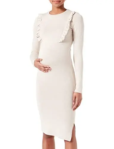 Produktbild: Noppies Damen Dress Paducah Nursing Long Sleeve Kleid, Oatmeal - P807, 34 EU
