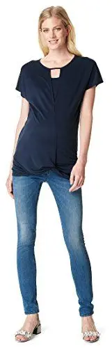 Produktbild: Noppies Damen Tee nurs ss Adriana Umstandstop, Blau (Navy C166), 34 (Herstellergröße: XS)