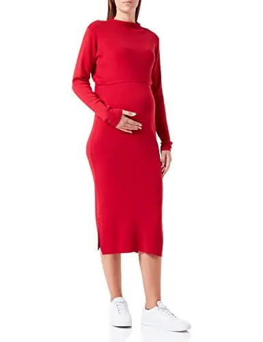 Produktbild: Noppies Maternity Damen Dress Sesser Nursing Long Sleeve Kleid, Jester red-P977, L