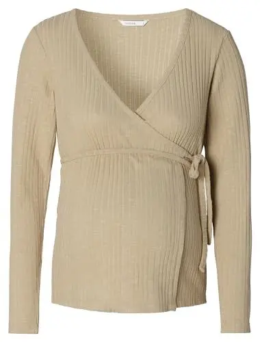 Produktbild: Noppies Maternity Damen Posio Nursing wrap top Long Sleeve T-Shirt, Abbey Stone-P770, XX-Large