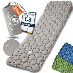 Produktbild: NORDBÄR® Camping Isomatte aufblasbar & Ultraleicht (mit oder ohne Kissen)| Iso Luftmatratze kleines Packmaß für Camping, Outdoor & Zelten | Campingmatte, Schlafmatratze, Reisematratze