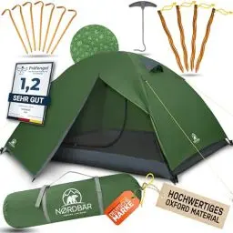 Produktbild: NORDBÄR® Zelt für 2-4 Personen Ultraleicht & wasserdicht | 2-4 Mann Zelt für Camping, Trekking, Festival | Outdoor Zelt, Trekkingzelt, Campingzelt (3-4 Personen Zelt)