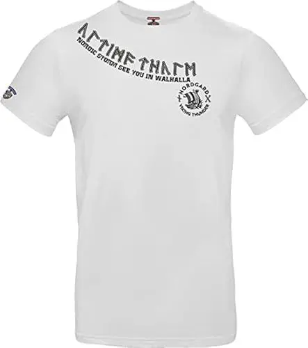 Produktbild: NORDGARD Viking T-Shirt Runar in weiß I Größe XXL I Herren Tshirt aus 100% Baumwolle I Wikinger Shirt I Nordische Mythologie I Ideal für Freizeit & Sport I Oeko-TEX Zertifiziert