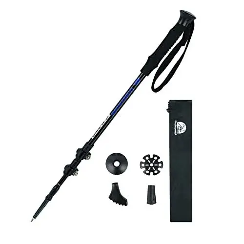 Produktbild: Nordic Walking Stick für Damen und Herren, Teleskop 1 Stück Wanderstöcke für Trekking, Aluminium Wanderstock, 60-135 cm Trekkingstöcke für Kinder, Adult, Verstellbar Wanderstöcke