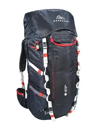 Produktbild: NORDKAMM® Antares Trek and Travel Backpacker Rucksack 50L bis 60L, Größenverstellbarer unisex Trekkingrucksack 50L mit vielen Taschen, Trekking Rucksack für Damen Herren, Reiserucksack 50L