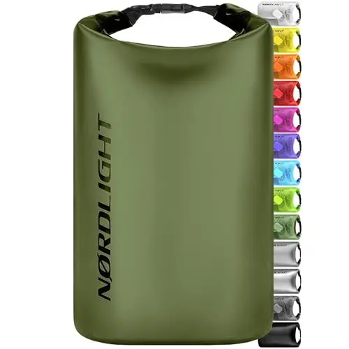 Produktbild: Nordlight Dry Bag 2L Wasserdichter Beutel - (Olivgrün) Wasserdichter Packsack Mit Roll Top Verschluss Und Schultergurt | Schwimmen, Baden, Strand, Kanu, Stand Up Paddling, Tauchen