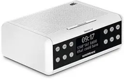 Produktbild: Nordmende Transita 115 – Digital-Radiowecker (DAB+/UKW Uhrenradio mit doppeltem Alarm, Sleep Timer, Snooze-Funktion, dimmbares OLED-Display mit Uhrzeit- und Infoanzeige, 3 Watt) weiß