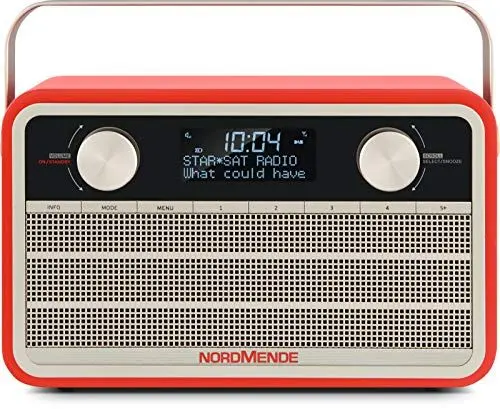 Produktbild: Nordmende Transita 120 tragbares DAB Radio (DAB+, UKW, 24 Stunden Akku, Aux In, Wecker, 2 Weckzeiten, Sleeptimer, Snooze-Funktion, Kopfhöreranschluss) rot