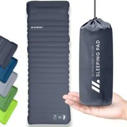Produktbild: NORDMUT Isomatte Selbstaufblasend 10cm - Isomatte Camping mit kleinem Packmaß - Selbstaufblasbare Luftmatratze für kinderleichtes aufpumpen - Camping Matratze Ultra komfortabel (Dunkelgrau)