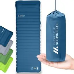 Produktbild: NORDMUT Isomatte Selbstaufblasend 10cm - Isomatte Camping mit kleinem Packmaß - Selbstaufblasbare Luftmatratze für kinderleichtes aufpumpen - Camping Matratze Ultra komfortabel (Blau)