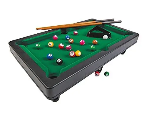 Produktbild: Noris 606167704 Pool Billard & Snooker inkl. 2 Queues, 16 Billard-und 17 Snooker Kugeln und Triangel, für Kinder ab 4 Jahren, breit, grün