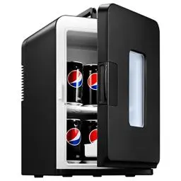 Produktbild: NORTHCLAN Mini Kühlschrank für Zimmer 15L, mit 220V AC/12V DC für den Auto- und Heimgebrauch, Tragbarer Kühl- und Heizkühlschrank Perfekt für Getränke, Kosmetik, Snacks, Max & Eco-Modus, Schwarz