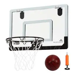 Produktbild: NORTHERN STONE Basketballkorb Set mit Ball und Pumpe zum Aufhängen über Haus, Büro oder Schlafzimmer Türen – Slam Dunk genehmigt – bruchsicher – Zubehör enthalten