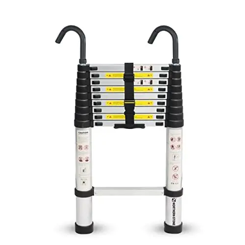 Produktbild: NORTHERN STONE Teleskopleiter 2,6 m Mehrzweckleiter aus Aluminium, ausziehbar, zusammenklappbar und tragbar, maximale Tragkraft 150 kg, Verstellbarer Stufen, EN131
