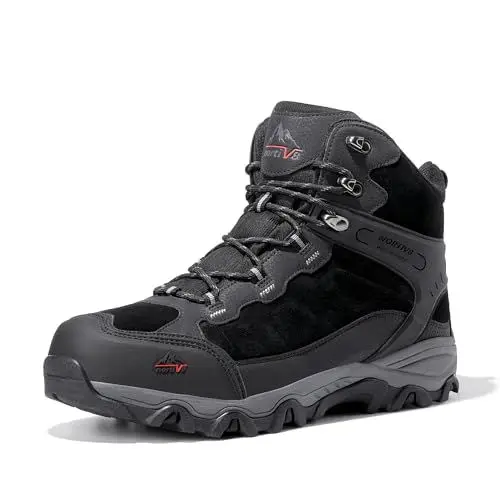 Produktbild: NORTIV 8 Herren Trekkingschuhe Wanderschuhe Outdoorschuhe Wanderstiefel Wasserdicht Hiking Boots Kletterschuhe Bergsteigen Klettern Wandern Schuhe SCHWARZ JS19004M Größe 44EU/10.5US