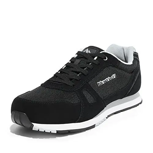 Produktbild: NORTIV 8 Arbeitsschuhe Herren Sportlich Leichte Sicherheitsschuhe Atmungsaktive Stahlkappenschuhe rutschfeste Arbeits Turnschuhe mit Stahlkappen,Size 42,Schwarz,SNIC227M-E