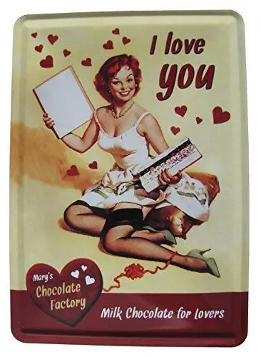 Produktbild: Nostalgic-Art 10102 Say it 50's I Love You Chocolate, Blechpostkarte, 10 x 14 cm