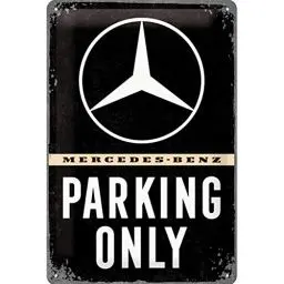 Produktbild: Nostalgic-Art Retro Blechschild, 20 x 30 cm, Mercedes-Benz – Parking Only – Geschenk-Idee für Mercedes-Benz Accessoires Fans, Original Lizenzprodukt (OLP), aus Metall, Vintage Design