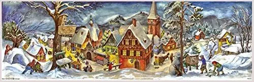 Produktbild: Nostalgischer Adventskalender/Weihnachtskalender mit Bildern und Glimmer 