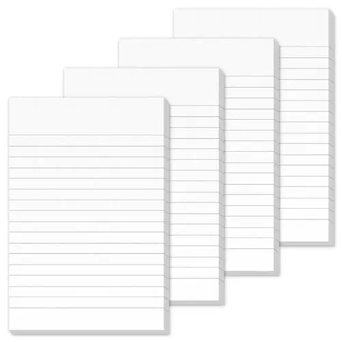 Produktbild: Notizblock A6 Liniert Abreißbar 4 Stück Notizblöcke A6 Blanko Schreibblock Liniert A6 Notizblöcke Kariert Kleiner Din A6 Schreibblock Liniert Mini Notizzettel Block Din A6 Notizblock 50 Blatt/Buch
