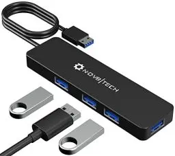 Produktbild: Nov8Tech 4-Port USB Splitter USB Hub 3.0 2Ft Kabel verlängerung - USB mehrfachstecker für Dell, Asus, MacBook, Mac Pro, Mac Mini, iMac, Surface Pro, XPS, PC, Flash Drive, HDD