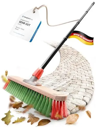 Produktbild: Novaliv Gartenbesen mit Stiel draußen 40 cm Elaston Borsten Ideal als Besen draußen Straßenbesen mit Stiel Harte Borsten Terassenbesen Hofbesen Stallbesen Kehrbesen Industriebesen Outdoor Broom