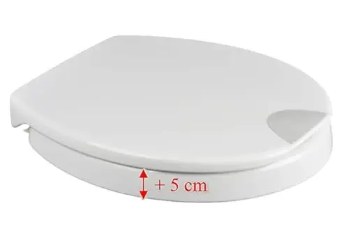 Produktbild: Novara Plus Duroplast WC Sitz Erhöhung 5 cm mit Absenkautomatik, bis 250 kg belastbar, bequem Sitzen und Aufstehen durch erhöhte Sitzposition