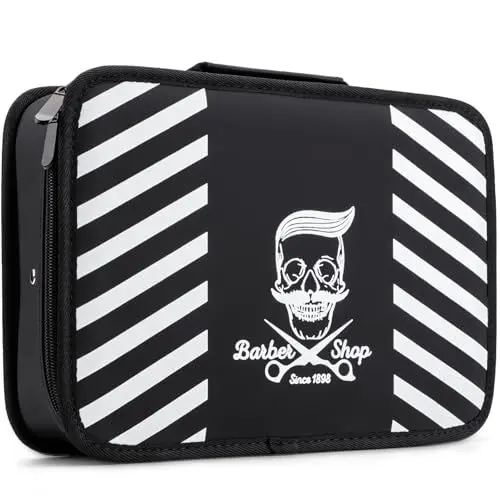 Produktbild: Noverlife Friseurtasche, modische Totenkopf-Muster-Friseurtasche, professionelles Haarschneide-Pflegeset, Aufbewahrungs-Organizer, Friseur-Werkzeugtasche für Scheren, Friseurbedarf