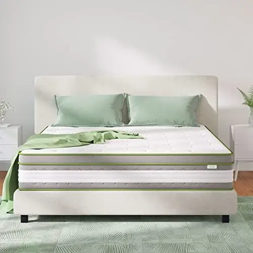 Produktbild: Novilla Tonnentaschenfederkernmatratze 140x200 Matratze Höhe 27cm Härtegrad H3 Öko Tex Zertifiziert Rollmatratze mit Gel Memory Schaum Mittelfest Punktelastizität