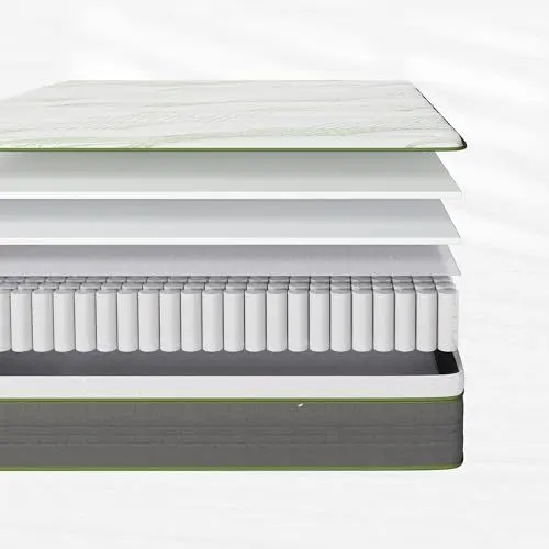 Produktbild: Novilla Matratze 24cm(H) x 200cm (L) x 180cm (W) H2 H3 Federkernmatratze Foam Mittelfeste Taschenfederkern Matratze Taschenfederkern Hybridmatratze Härtegrad , Weiß
