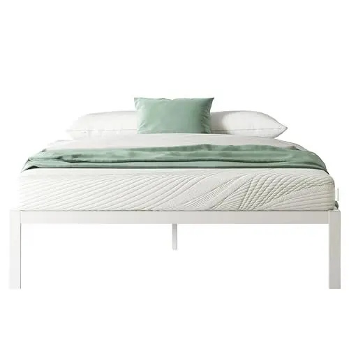Produktbild: Novilla Metallbett Metallrahmenbett mit Lattenrost Bettgestell Für Erwachsene Kinder Jugendliche 180x200 cm Weiß
