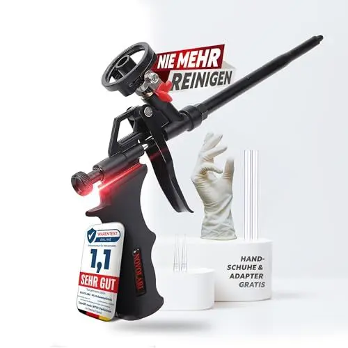 Produktbild: Novolari® PU Schaumpistole mit langlebiger Kupferspitze und selbstschließendem Ventil – präzise Ergebnisse ohne Reinigungsaufwand - Bauschaumpistole für maximale Haltbarkeit - Foam Gun