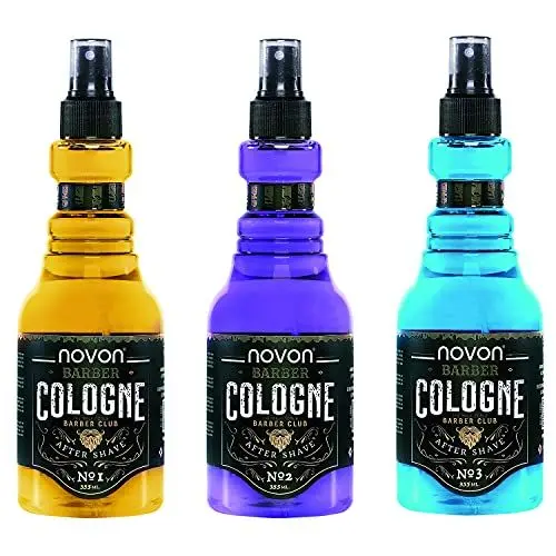 Produktbild: Novon Professional Barber Cologne No.1, No.2, No.3-355 ml - After Shave Spray für Männer - Rasur Duftwasser Fruchtig-Süß - Barber Eau de Cologne mit praktischen Pump-Spender - Erfrischend & Pflegend