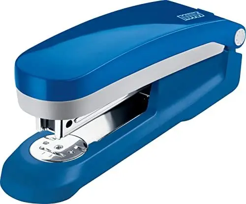 Produktbild: Novus E 25 Heftgerät (25 Blatt Heftleistung, inkl. 200 Klammern und integriertem Klammerentferner) blau glänzend